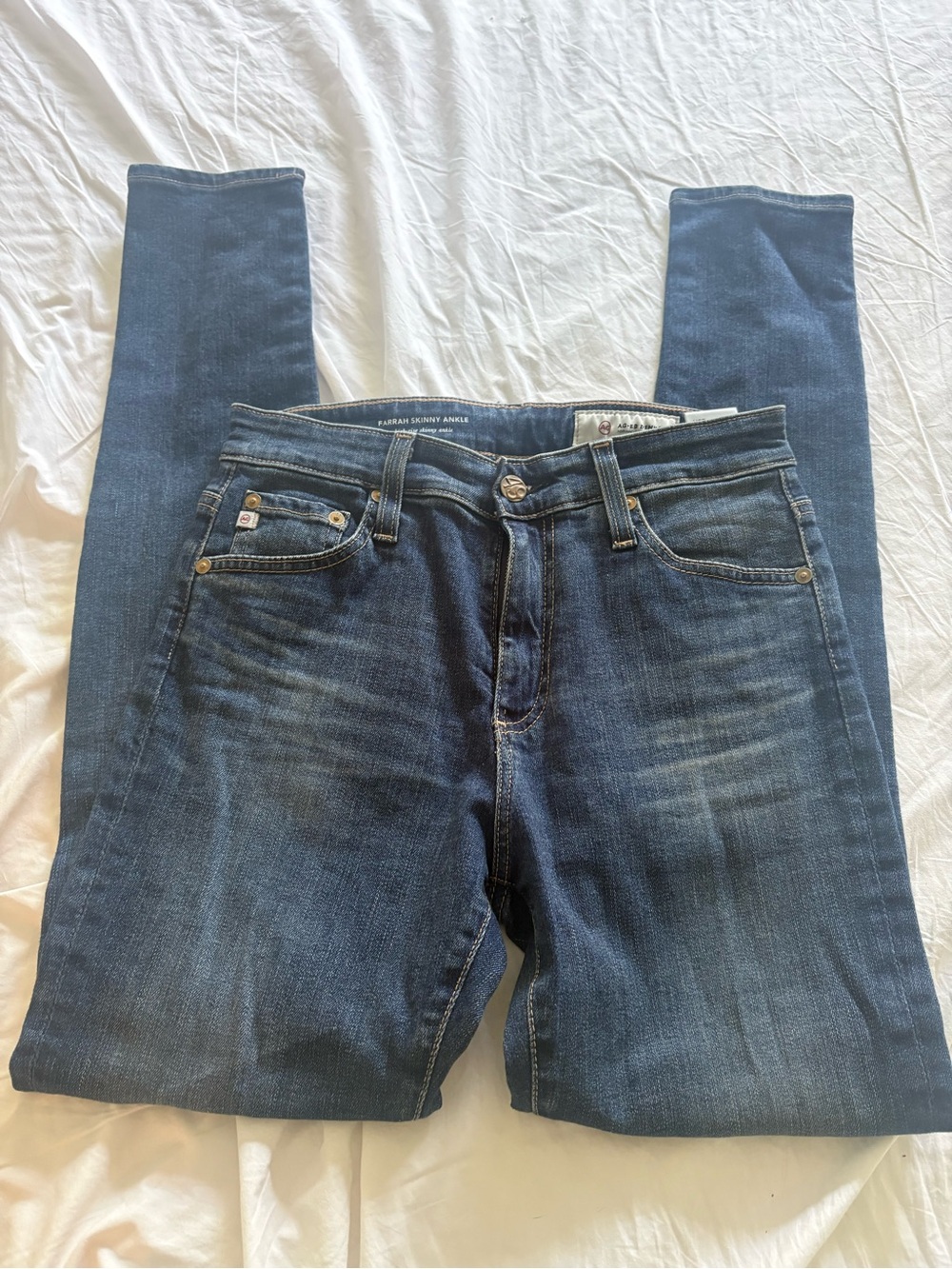 Agolde Dark Blue Skinny Jeans — Stretch Ankle Fit